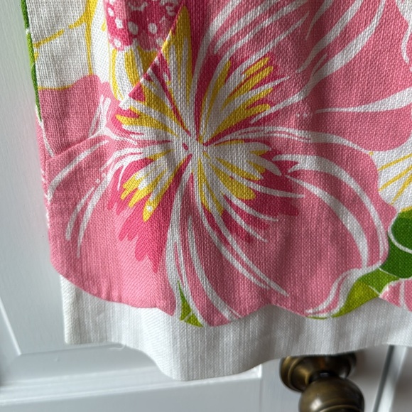 LILLY PULITZER LARGE FLORAL SHEATH DRESS PINK GREEN WHITE SIZE 12 PREPPY COTTON - Picture 5 of 11